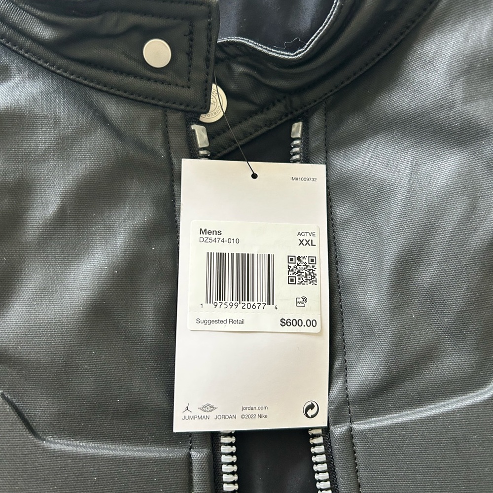 Jordan Black Leather Bomber Jacket - Picture 2 of 5
